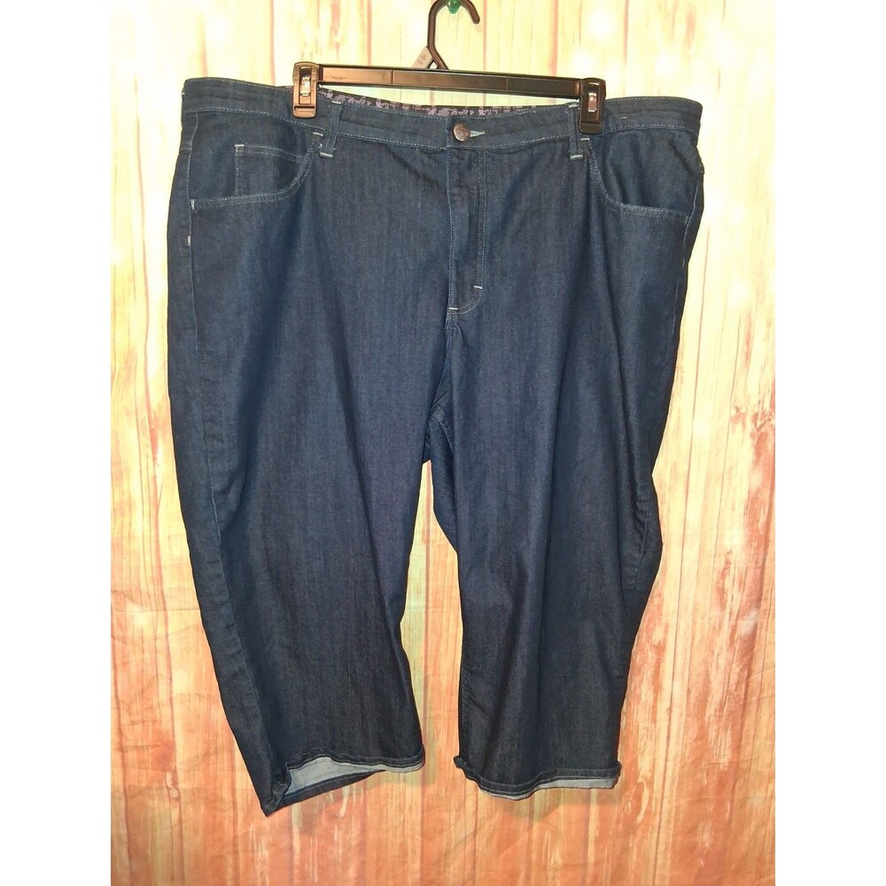 Lee Dark Denim Taper Capri Jeans Sz 26W